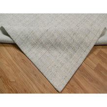 Load image into Gallery viewer, 9&#39;x12&#39; Papyrus White, Undyed Natural Wool, Vertical Stripes Design With Salt And Pepper Effect, Hand Loomed, Oriental Rug FWR550038