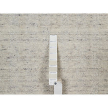 Load image into Gallery viewer, 9&#39;x12&#39; Papyrus White, Undyed Natural Wool, Vertical Stripes Design With Salt And Pepper Effect, Hand Loomed, Oriental Rug FWR550038