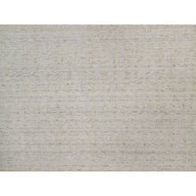 Load image into Gallery viewer, 9&#39;x12&#39; Papyrus White, Undyed Natural Wool, Vertical Stripes Design With Salt And Pepper Effect, Hand Loomed, Oriental Rug FWR550038