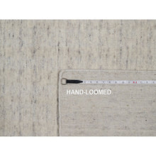 Load image into Gallery viewer, 9&#39;x12&#39; Papyrus White, Undyed Natural Wool, Vertical Stripes Design With Salt And Pepper Effect, Hand Loomed, Oriental Rug FWR550038