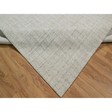 Load image into Gallery viewer, 10&#39;x14&#39; Papyrus White, Undyed Natural Wool, Vertical Stripes Design With Salt And Pepper Effect, Hand Loomed, Oriental Rug FWR550044