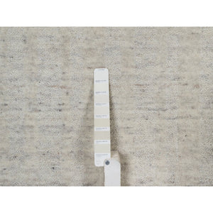 10'x14' Papyrus White, Undyed Natural Wool, Vertical Stripes Design With Salt And Pepper Effect, Hand Loomed, Oriental Rug FWR550044