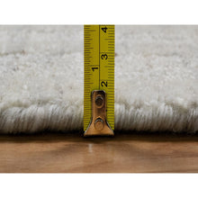 Load image into Gallery viewer, 10&#39;x14&#39; Papyrus White, Undyed Natural Wool, Vertical Stripes Design With Salt And Pepper Effect, Hand Loomed, Oriental Rug FWR550044