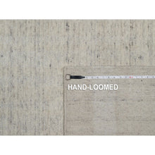 Load image into Gallery viewer, 10&#39;x14&#39; Papyrus White, Undyed Natural Wool, Vertical Stripes Design With Salt And Pepper Effect, Hand Loomed, Oriental Rug FWR550044
