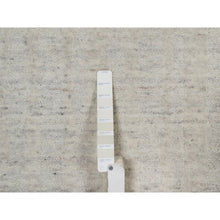 Load image into Gallery viewer, 8&#39;10&quot;x12&#39; Bone White, Vertical Stripes Design With Salt And Pepper Effect, Hand Loomed, Undyed Natural Wool, Oriental Rug FWR550050