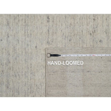 Load image into Gallery viewer, 8&#39;10&quot;x12&#39; Bone White, Vertical Stripes Design With Salt And Pepper Effect, Hand Loomed, Undyed Natural Wool, Oriental Rug FWR550050