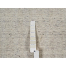 Load image into Gallery viewer, 8&#39;x8&#39; Linen White, Undyed Natural Wool, Vertical Stripes Design With Salt And Pepper Effect, Hand Loomed, Round, Oriental Rug FWR550056