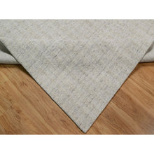 Load image into Gallery viewer, 8&#39;1&quot;x10&#39; Alabaster White, Hand Loomed, Vertical Stripes Design With Salt And Pepper Effect, Undyed Natural Wool, Oriental Rug FWR550062