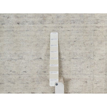 Load image into Gallery viewer, 8&#39;1&quot;x10&#39; Alabaster White, Hand Loomed, Vertical Stripes Design With Salt And Pepper Effect, Undyed Natural Wool, Oriental Rug FWR550062
