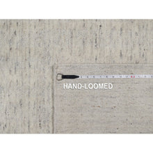 Load image into Gallery viewer, 8&#39;1&quot;x10&#39; Alabaster White, Hand Loomed, Vertical Stripes Design With Salt And Pepper Effect, Undyed Natural Wool, Oriental Rug FWR550062