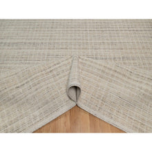 Load image into Gallery viewer, 9&#39;2&quot;x12&#39; Chiffon White, Modern Plain Decor Box Design, Pure Wool, Soft To The Touch, Loomed Knotted, Oriental Rug FWR550092