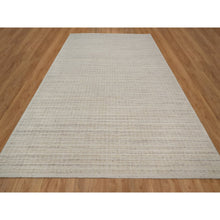 Load image into Gallery viewer, 10&#39;1&quot;x14&#39; Bone White, Loomed Knotted, Modern Plain Decor Box Design, Pure Wool, Soft To The Touch, Oriental Rug FWR550104