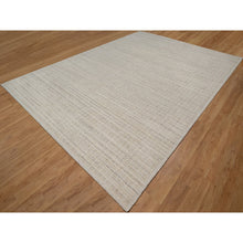 Load image into Gallery viewer, 10&#39;1&quot;x14&#39; Bone White, Loomed Knotted, Modern Plain Decor Box Design, Pure Wool, Soft To The Touch, Oriental Rug FWR550104