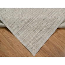 Load image into Gallery viewer, 10&#39;1&quot;x14&#39; Bone White, Loomed Knotted, Modern Plain Decor Box Design, Pure Wool, Soft To The Touch, Oriental Rug FWR550104