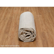 Load image into Gallery viewer, 10&#39;1&quot;x14&#39; Bone White, Loomed Knotted, Modern Plain Decor Box Design, Pure Wool, Soft To The Touch, Oriental Rug FWR550104