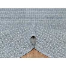 Load image into Gallery viewer, 9&#39;1&quot;x12&#39; Faded Denim Blue, Modern Plain Decor Box Design, Loomed Knotted, Pure Wool, Soft To The Touch, Oriental Rug FWR550122