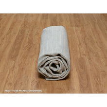 Load image into Gallery viewer, 9&#39;1&quot;x12&#39; Faded Denim Blue, Modern Plain Decor Box Design, Loomed Knotted, Pure Wool, Soft To The Touch, Oriental Rug FWR550122