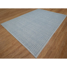 Load image into Gallery viewer, 10&#39;1&quot;x14&#39; Coronet Blue, Soft To The Touch, Modern Plain Decor Box Design, Pure Wool, Loomed Knotted, Oriental Rug FWR550128