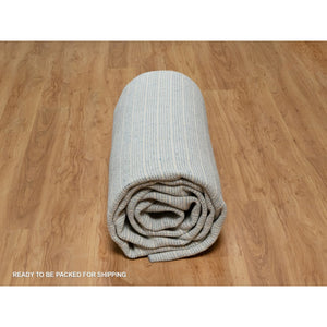 10'x14' Yonder Blue, Modern Plain Decor Box Design, Loomed Knotted, Pure Wool, Soft To The Touch, Oriental Rug FWR550134