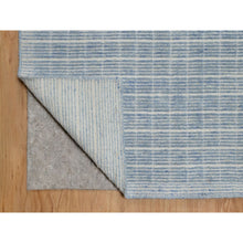 Load image into Gallery viewer, 9&#39;1&quot;x12&#39; Stone Blue, Modern Plain Decor Box Design, Pure Wool, Soft To The Touch, Loomed Knotted, Oriental Rug FWR550146