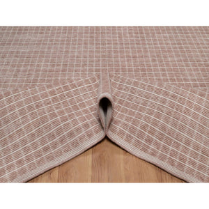 9'x12' Rose Pink, Modern Plain Decor Box Design, Soft To The Touch, Loomed Knotted, Pure Wool, Oriental Rug FWR550176