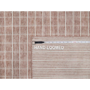 9'x12' Rose Pink, Modern Plain Decor Box Design, Soft To The Touch, Loomed Knotted, Pure Wool, Oriental Rug FWR550176