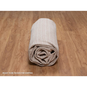 9'1"x12' Blush Pink, Modern Plain Decor Box Design, Soft To The Touch, Loomed Knotted, Pure Wool, Oriental Rug FWR550182