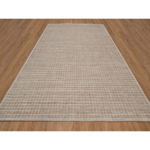 Load image into Gallery viewer, 10&#39;2&quot;x14&#39; Sand Brown, Modern Plain Decor Box Design, Soft To Touch, Loomed Knotted, 100% Wool, Oriental Rug FWR550188