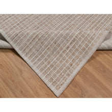 Load image into Gallery viewer, 10'2"x14' Sand Brown, Modern Plain Decor Box Design, Soft To Touch, Loomed Knotted, 100% Wool, Oriental Rug FWR550188