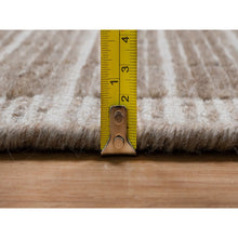 Load image into Gallery viewer, 10'2"x14' Sand Brown, Modern Plain Decor Box Design, Soft To Touch, Loomed Knotted, 100% Wool, Oriental Rug FWR550188