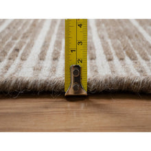 Load image into Gallery viewer, 9'x12' Sesame Brown, Modern Plain Decor Box Design, Loomed Knotted, Pure Wool, Soft To The Touch, Oriental Rug FWR550194