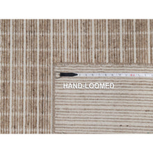 Load image into Gallery viewer, 9'x12' Sesame Brown, Modern Plain Decor Box Design, Loomed Knotted, Pure Wool, Soft To The Touch, Oriental Rug FWR550194