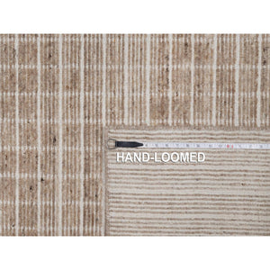 8'1"x10' Frappe Brown, Loomed Knotted, Modern Plain Decor Box Design, Soft To The Touch, Pure Wool, Oriental Rug FWR550200