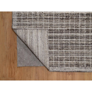 9'1"x12' Coffee Brown, Modern Plain Decor Box Design, Soft To The Touch, Loomed Knotted, Pure Wool, Oriental Rug FWR550230