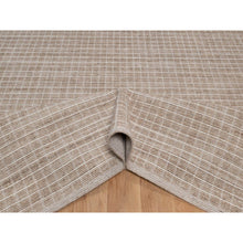 Load image into Gallery viewer, 10'x14' Sand Brown, Modern Plain Decor Box Design, Soft To The Touch, Loomed Knotted, Pure Wool, Oriental Rug FWR550236