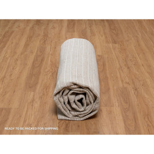 10'x14' Sand Brown, Modern Plain Decor Box Design, Soft To The Touch, Loomed Knotted, Pure Wool, Oriental Rug FWR550236