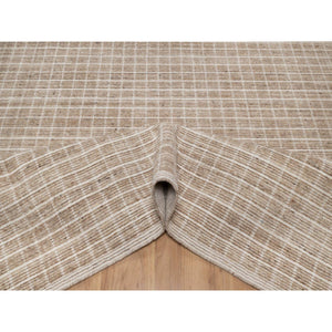 8'x10' Frappe Brown, Soft To The Touch, Modern Plain Decor Box Design, Loomed Knotted, Pure Wool, Oriental Rug FWR550242