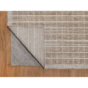 9'x12' Sesame Brown, Soft To Touch, Modern Plain Decor Box Design, Luxurious Wool, Loomed Knotted, Oriental Rug FWR550248