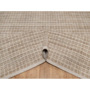 9'1"x12' Frappe Brown, Modern Plain Decor Box Design, Soft To Touch, Pure Wool, Loomed Knotted, Oriental Rug FWR550254