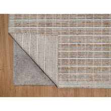 Load image into Gallery viewer, 8&#39;1&quot;x10&#39; Sand Brown, Modern Plain Decor Box Design, Soft To Touch, Loomed Knotted, 100% Wool, Oriental Rug FWR550260