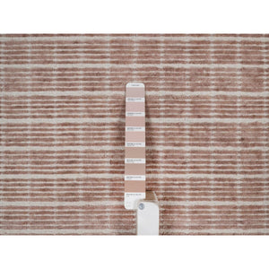8'x10' Blush Pink, Modern Plain Decor Box Design, Soft To Touch, Luxurious Wool, Loomed Knotted, Oriental Rug FWR550266