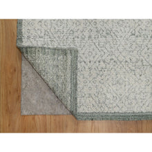 Load image into Gallery viewer, 8&#39;2&quot;x10&#39;2&quot; Alabaster White, Hand Woven, Flat Weave With Textured Pile, Undyed Natural Wool, Oriental Rug FWR550296