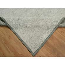 Load image into Gallery viewer, 8&#39;2&quot;x10&#39;2&quot; Alabaster White, Hand Woven, Flat Weave With Textured Pile, Undyed Natural Wool, Oriental Rug FWR550296