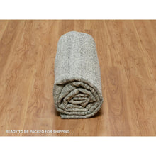 Load image into Gallery viewer, 8&#39;2&quot;x10&#39;2&quot; Alabaster White, Hand Woven, Flat Weave With Textured Pile, Undyed Natural Wool, Oriental Rug FWR550296