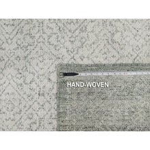 Load image into Gallery viewer, 8&#39;2&quot;x10&#39;2&quot; Alabaster White, Hand Woven, Flat Weave With Textured Pile, Undyed Natural Wool, Oriental Rug FWR550296