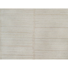 Load image into Gallery viewer, 9&#39;x12&#39; Pearl White, Flat Weave With Pile, Tone On Tone, Undyed Natural Wool, Textured, Hand Woven, Oriental Rug FWR550308