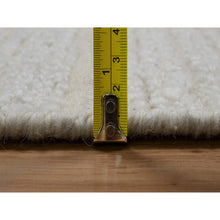 Load image into Gallery viewer, 9&#39;x12&#39; Pearl White, Flat Weave With Pile, Tone On Tone, Undyed Natural Wool, Textured, Hand Woven, Oriental Rug FWR550308
