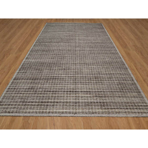 10'x14' Coffee Brown, Pure Wool, Modern Plain Decor Box Design, Soft To Touch, Loomed Knotted, Oriental Rug FWR550326