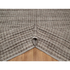 10'x14' Coffee Brown, Pure Wool, Modern Plain Decor Box Design, Soft To Touch, Loomed Knotted, Oriental Rug FWR550326