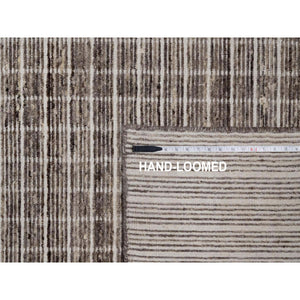 10'x14' Coffee Brown, Pure Wool, Modern Plain Decor Box Design, Soft To Touch, Loomed Knotted, Oriental Rug FWR550326